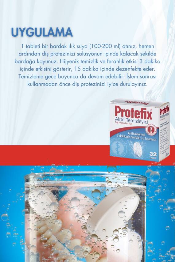 Protefix Diş Protezleri Için Aktif Temizleyici 32 Tablet - 4