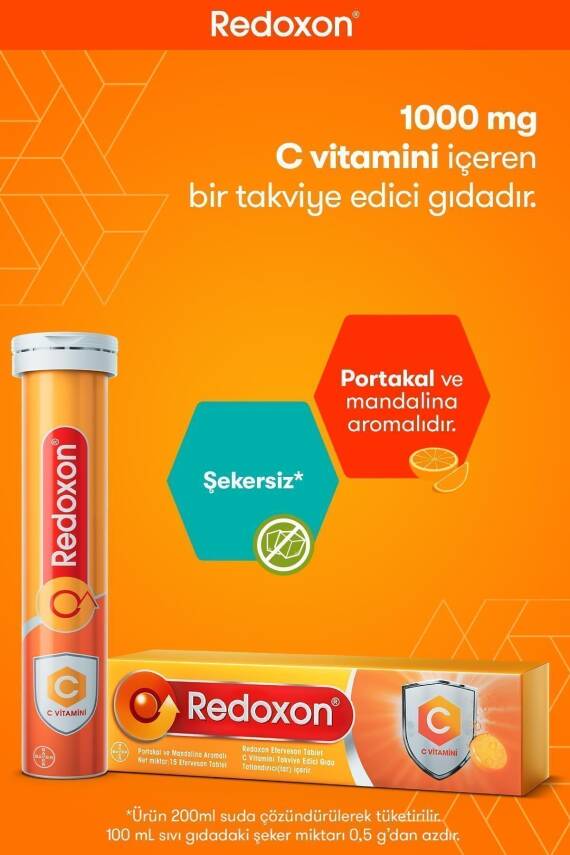 Redoxon Essential C Vitamini 15 Efervesan Tablet I 1000 Mg C Vitamini Içeren Takviye Edici Gıda - 2