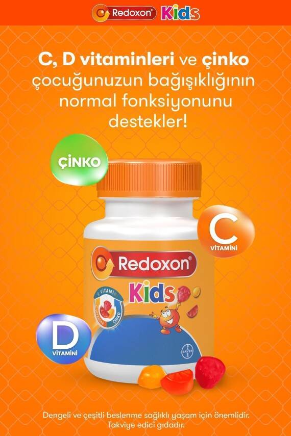 Redoxon Kids 60 Çiğnenebilir Gummy I Çocuklar Için C Vitamini, D Vitamini Ve Çinko Içeren Takviye - 3