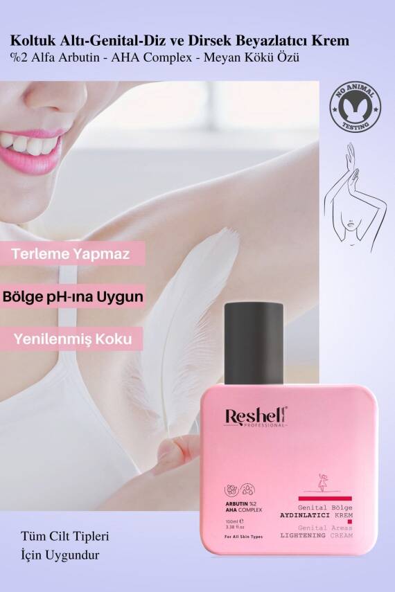 Reshell Koltuk Altı Dirsek Diz Bölgesi Özel Bölge Aydınlatıcı Beyazlatıcı Krem Arbutin %2 Aha Kompleks - 3