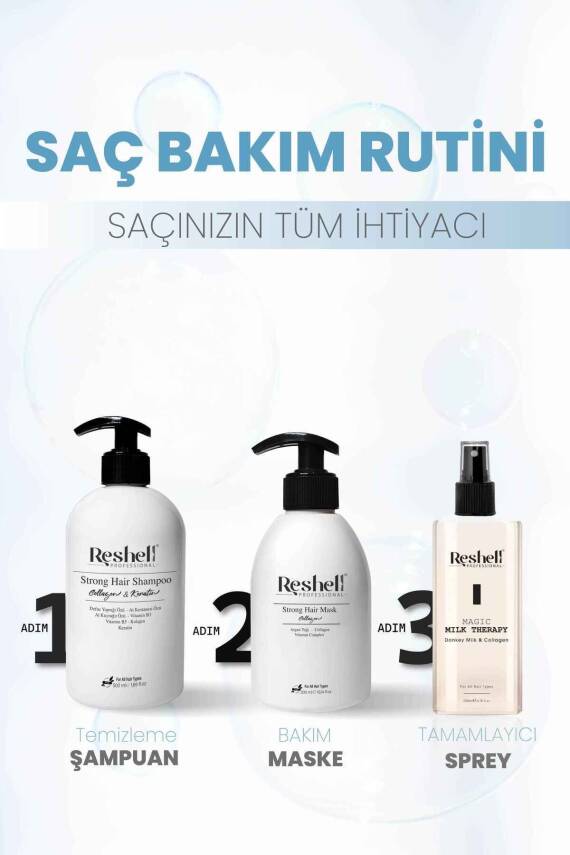 Reshell Kuru Yıpranmış Boyalı Saçlar Için Onarıcı Ve Besleyici Argan Yağlı Kolajen Saç Bakım Maskesi 300 ml - 6
