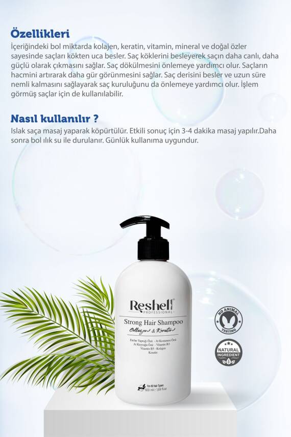 Reshell Saç Dökülmesi Bakım Şampuanı At Kuyruğu Özlü Tuzsuz Kolajen Ve Keratin Katkılı 500 Ml - 2