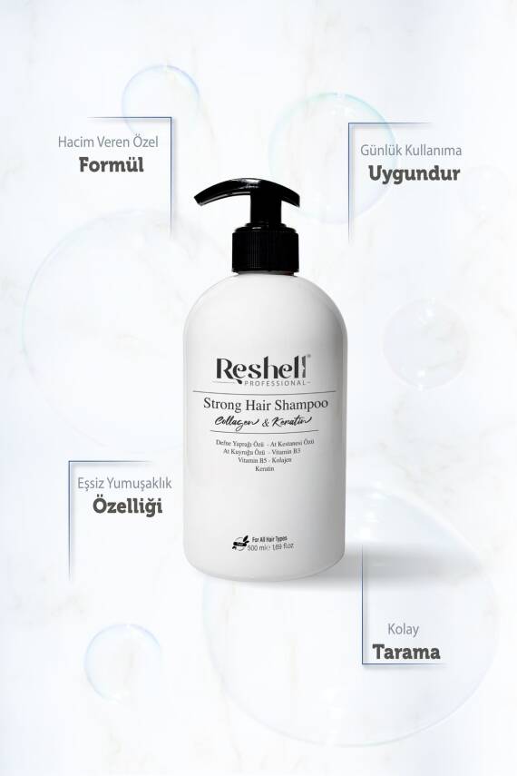 Reshell Saç Dökülmesi Bakım Şampuanı At Kuyruğu Özlü Tuzsuz Kolajen Ve Keratin Katkılı 500 Ml - 1