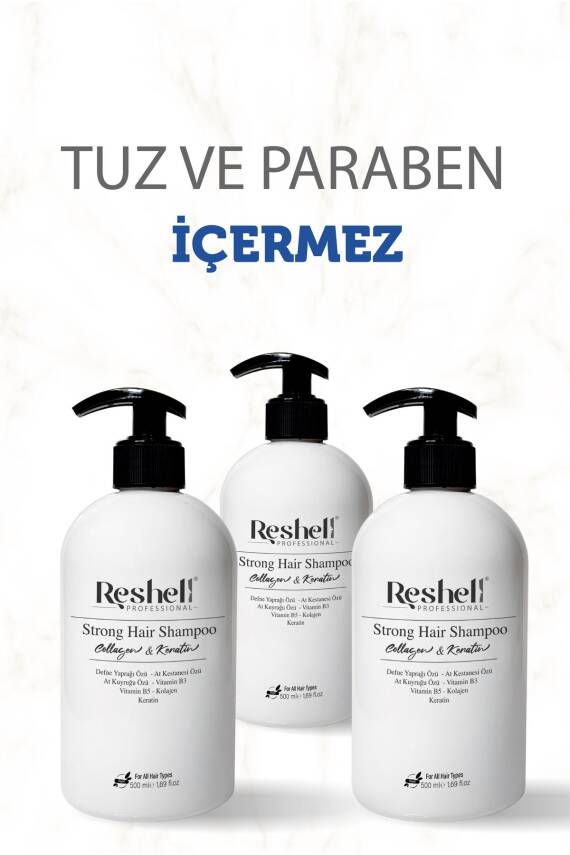 Reshell Saç Dökülmesi Bakım Şampuanı At Kuyruğu Özlü Tuzsuz Kolajen Ve Keratin Katkılı 500 Ml - 2