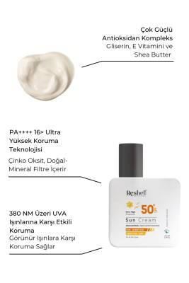 Reshell Spf 50 Yüz Güneş Kremi Yüksek Korumalı Uva-uvb 100 Ml - 2