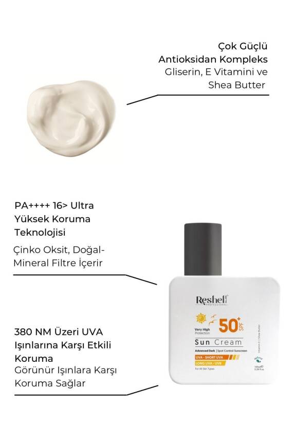Reshell Spf 50 Yüz Güneş Kremi Yüksek Korumalı Uva-uvb 100 Ml - 2