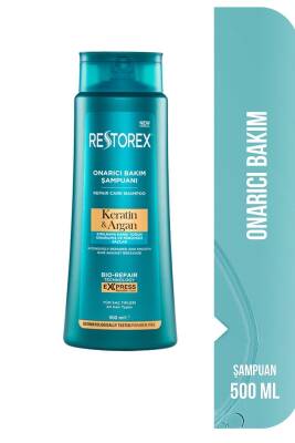 Restorex Kırık Ve Işlem Görmüş Saçlar Için Onarıcı Keratin Argan Bakım Şampuanı 500 ml - Restorex