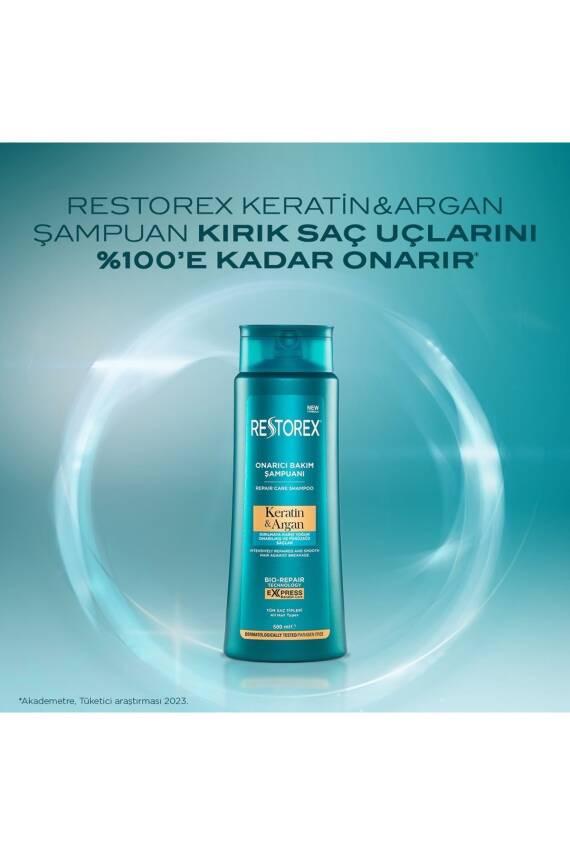 Restorex Kırık Ve Işlem Görmüş Saçlar Için Onarıcı Keratin Argan Bakım Şampuanı 500 ml - 5