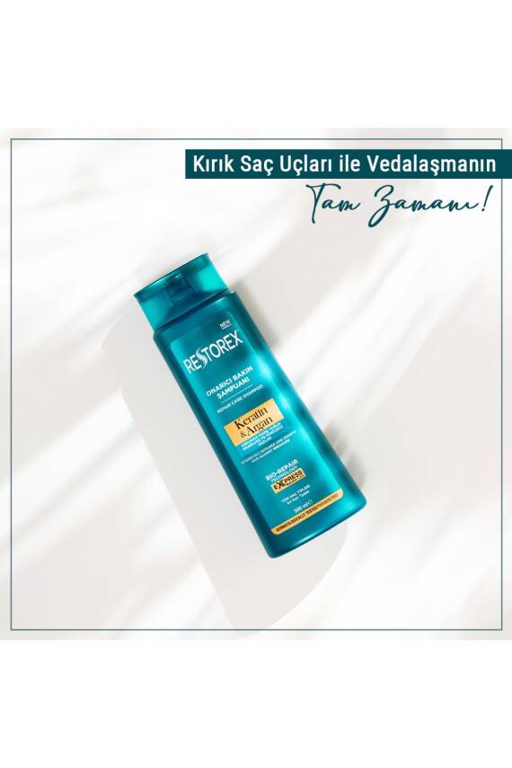 Restorex Kırık Ve Işlem Görmüş Saçlar Için Onarıcı Keratin Argan Bakım Şampuanı 500 ml - 6
