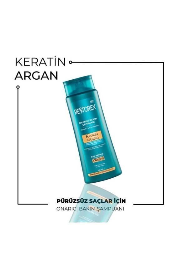 Restorex Kırık Ve Işlem Görmüş Saçlar Için Onarıcı Keratin Argan Bakım Şampuanı 500 ml - 8