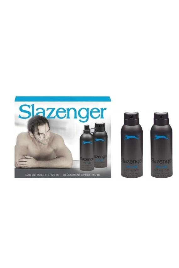 Slazenger Activesport Mavi Erkek Parfüm Edt 125 ml & Deodorant 150 ml Set - 1