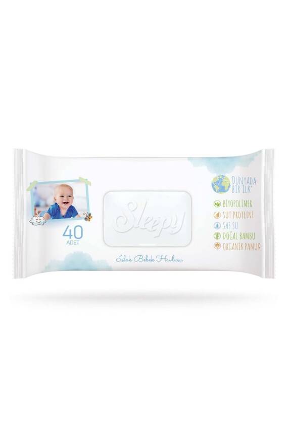 Sleepy Bio Natural Islak Havlu 40 Yaprak - 1