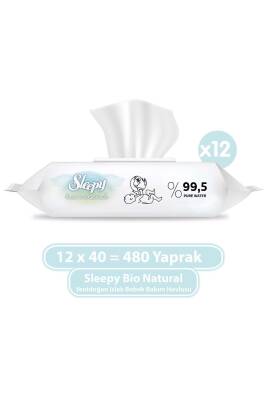 Sleepy Bio Natural Yenidoğan Islak Bebek Bakım Havlusu 12x40 (480 YAPRAK) - Sleepy