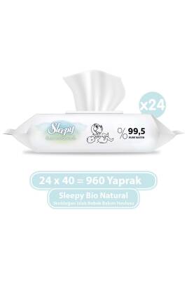 Sleepy Bio Natural Yenidoğan Islak Bebek Bakım Havlusu 24x40 (960 Yaprak) - Sleepy