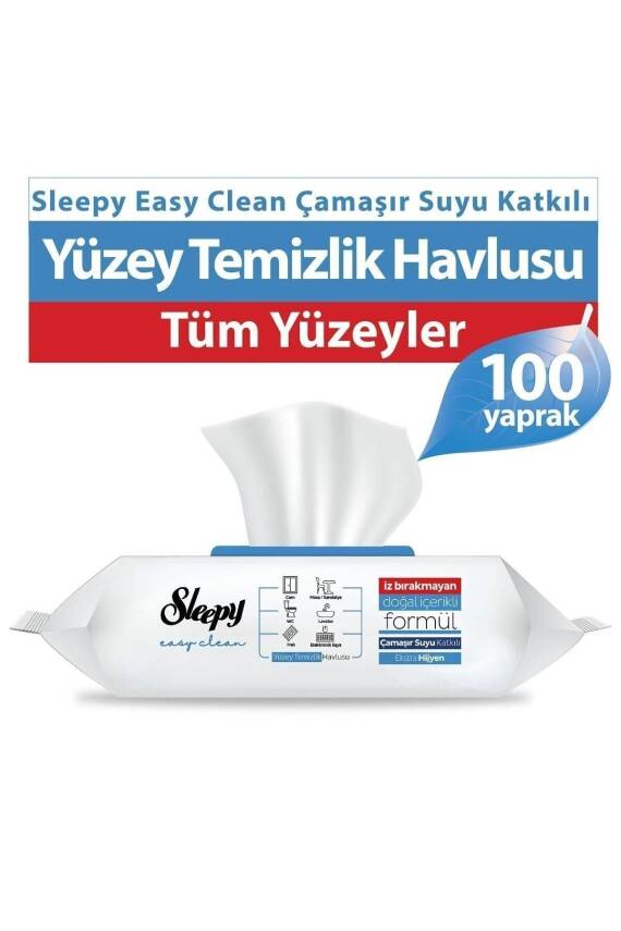 Sleepy Easy Clean Çamaşır Suyu Katkılı Yüzey Temizlik Havlusu&mendili 100 Yaprak - 1