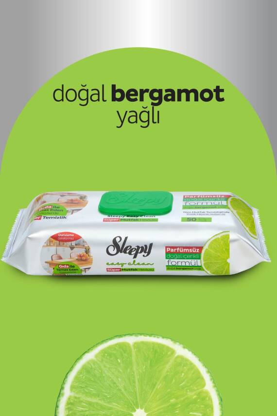 Sleepy Easy Clean Süper Yüzey Temizlik Mutfak Havlusu&mendili Bergamot Yağlı 50 Yaprak - 3