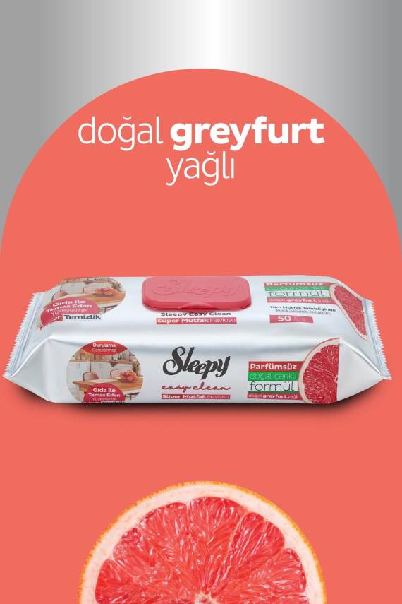 Sleepy Easy Clean Süper Yüzey Temizlik Mutfak Havlusu&mendili Greyfurt Yağlı 50 Yaprak - 3