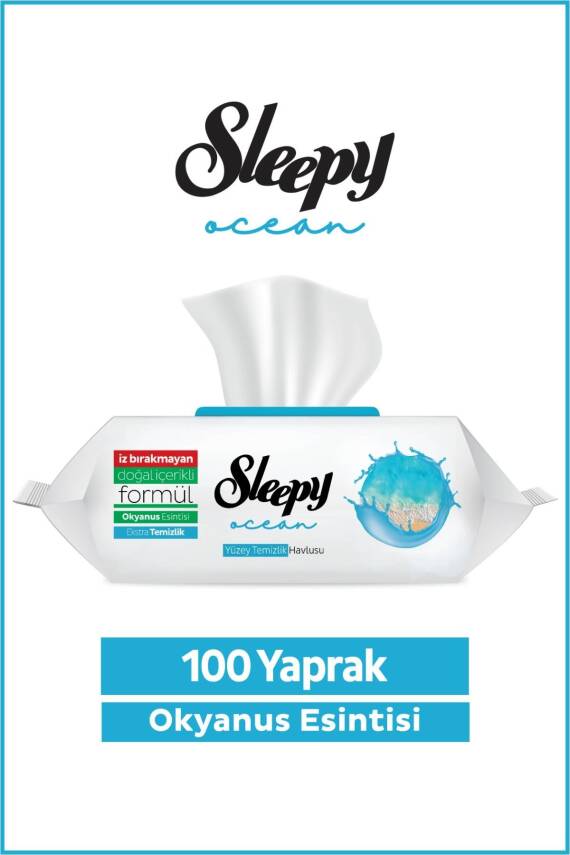 Sleepy Ocean Yüzey Temizlik Havlusu & Mendili Okyanus Esintisi 100 Yaprak - 1