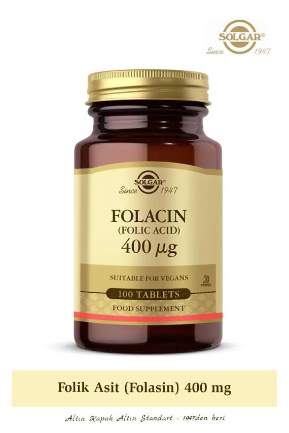 Solgar Folic Acid (folacin) 400 Mcg 100 Tablet (folik Asit ) - 1