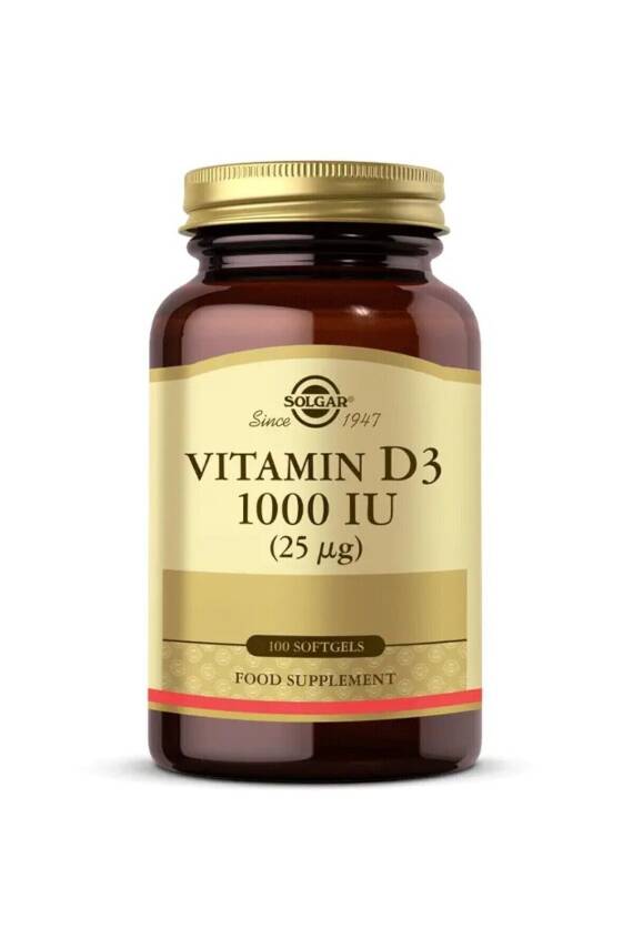 Solgar Vitamin D3 1000IU 100 Kapsül - 1