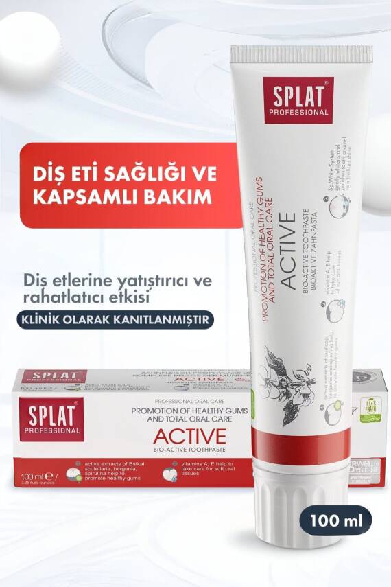Splat Aktive Diş Macunu Sağlıklı Diş Etine Sağlıklı Tam Ağız Bakımı 100 ml - 1