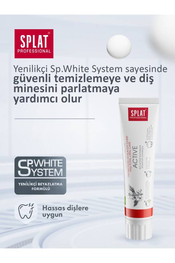 Splat Aktive Diş Macunu Sağlıklı Diş Etine Sağlıklı Tam Ağız Bakımı 100 ml - 5