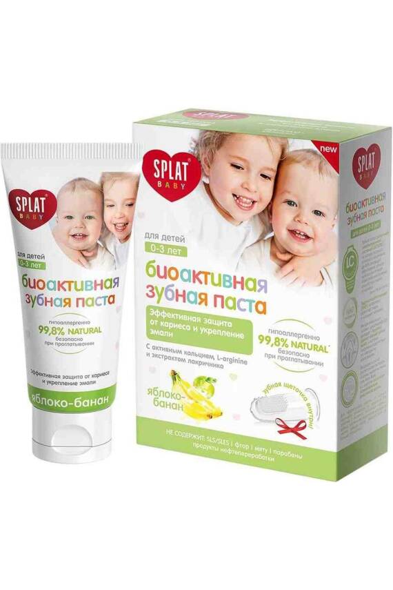 Splat Baby Apple Banana 0-3 Yaş Diş Macunu 40ml Fırçası - 1