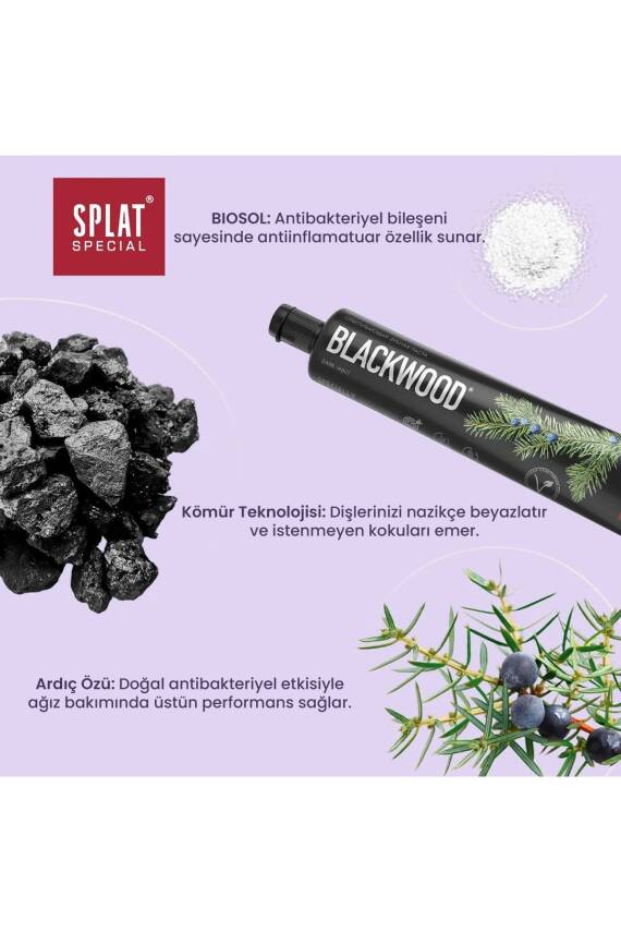 Splat Blackwood Diş Macunu 4 Ton Beyaz 75 ml - 5