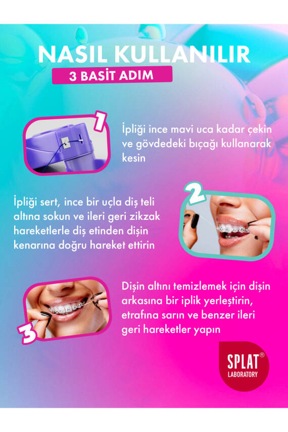 Splat Diş Telleri İçin Özel Smilex Ortho+ Nane Aromalı Diş İpi - 2