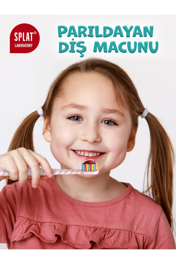Splat Juicy Lab +3 Yaş Karpuzlu Çocuk Diş Macunu Renkli Simli Çürük Önleyici Doğal Macun - 7