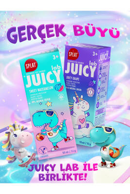 Splat Juicy Lab +3 Yaş Üzümlü Çocuk Diş Macunu Renkli Simli Çürük Önleyici Doğal Macun - 2