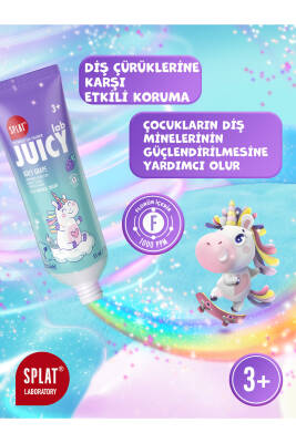 Splat Juicy Lab +3 Yaş Üzümlü Çocuk Diş Macunu Renkli Simli Çürük Önleyici Doğal Macun - 3