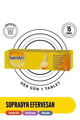 Supradyn 15 Efervesan Tablet | Koenzim Q10, Multivitamin Ve Mineral Içeren Takviye Edici Gıda - Supradyn