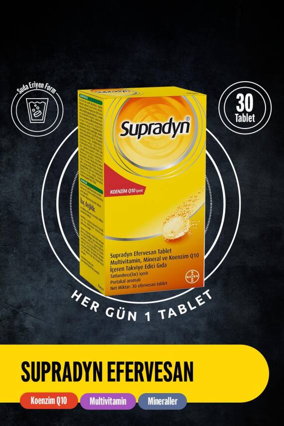 Supradyn All Day 30 Efervesan Tablet | Koenzim Q10, Multivitamin Ve Mineral Içeren Takviye Edici Gıda - 2