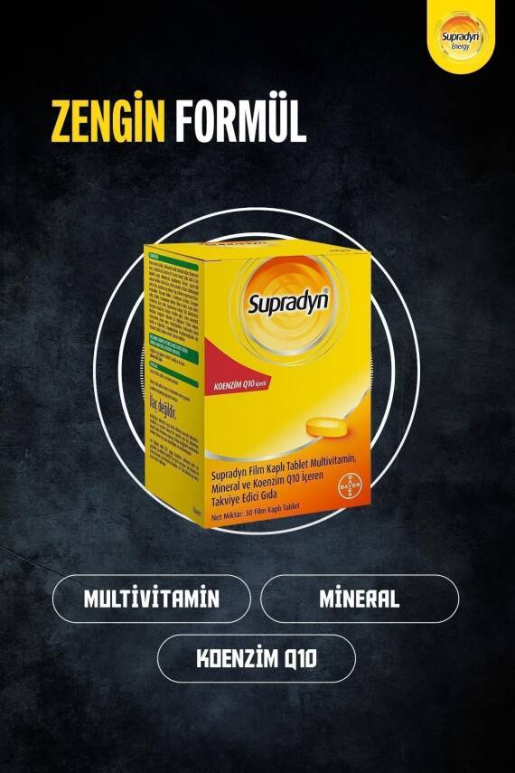 Supradyn Koenzim Q10, Multivitamin Ve Mineral Içeren Takviye Edici Gıda 30 Tablet - 2