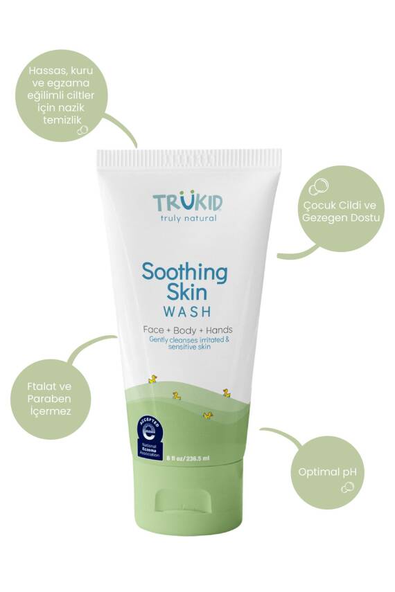 Trukid Trubaby Soothing Skin (ECZEMA) Face & Body Wash 236,5 ml - Yüz & Vücut Yıkama Jeli - 3
