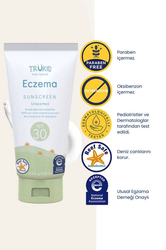 Trukid Trubaby Spf30 Sunscreen 100 ml - Egzamalı Ciltler Için Güneş Kremi - 3