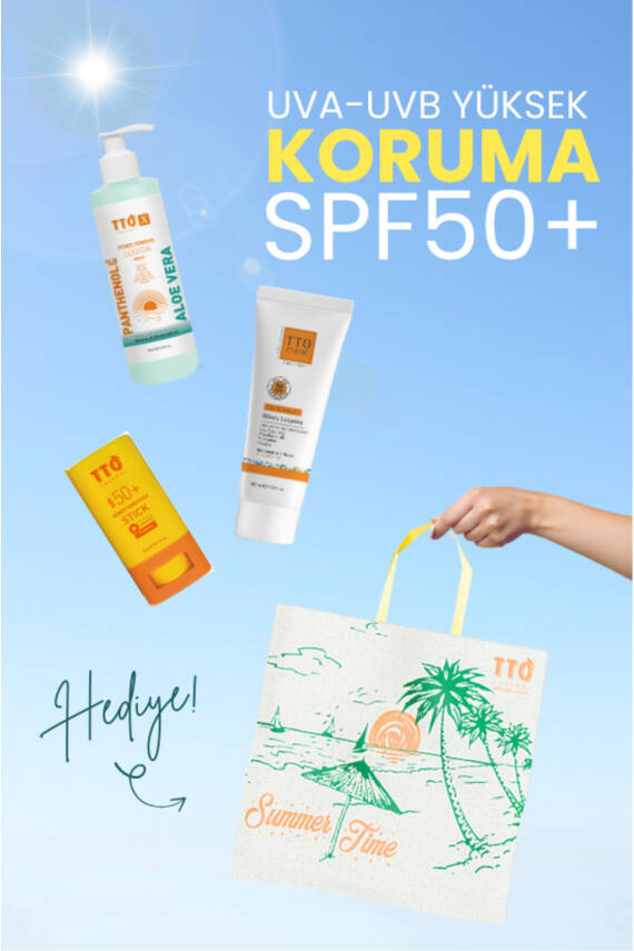 Tto 3’lü Hediyeli Güneş Bakım Seti Spf 50 Güneş Kremi Stick Güneş Sonrası Losyon - 2