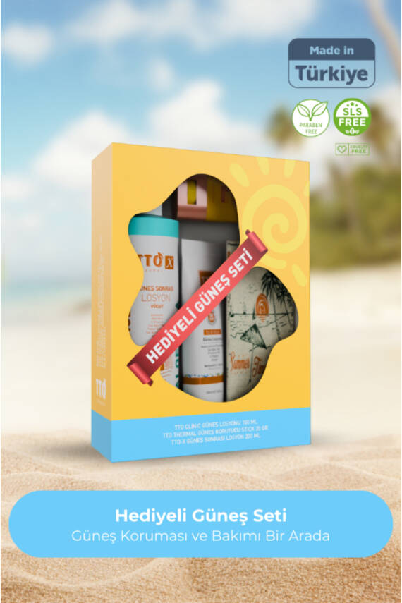 Tto 3’lü Hediyeli Güneş Bakım Seti Spf 50 Güneş Kremi Stick Güneş Sonrası Losyon - 1