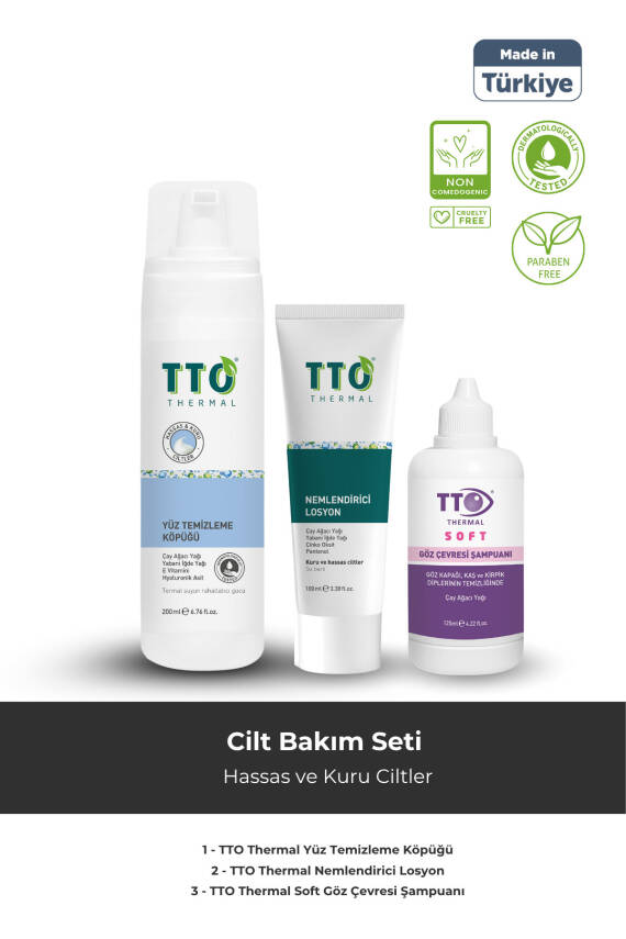 Tto Cilt Bakım Seti 3 ( Yüz Temizleme Köpüğü, Thermal Nemlendirici Losyon, Soft Göz Şampu - 1