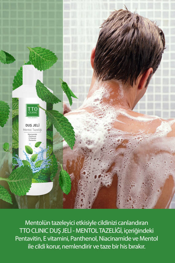 Tto Clinic Duş Jeli - Mentol Tazeliği 500 ml Nemlendirir Onarır - 3