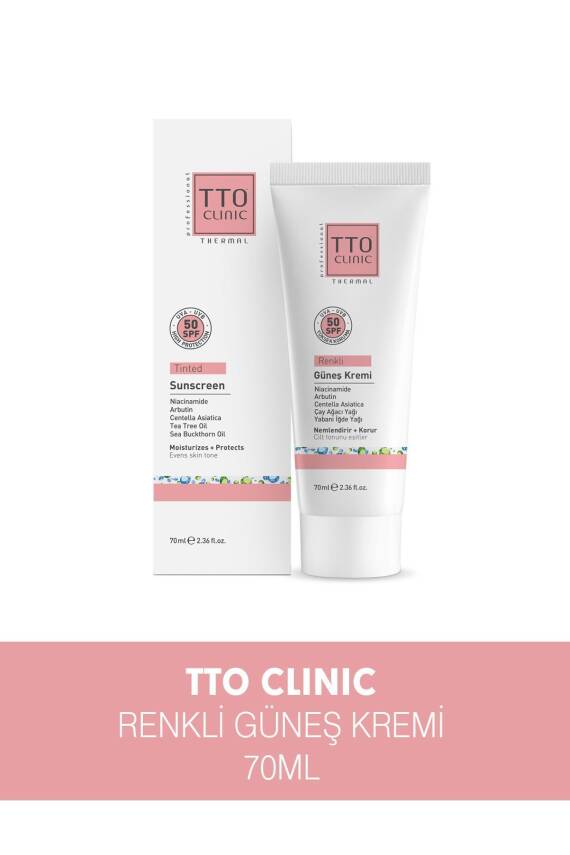 Tto Clinic Renkli Güneş Koruyucu Krem SPF50 70ml - 1