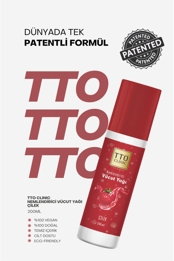 Tto Clinic Vücut Yağı Çilek 200 ml (ÇAY AĞACI YAĞI / TEA TREE OIL) - 7