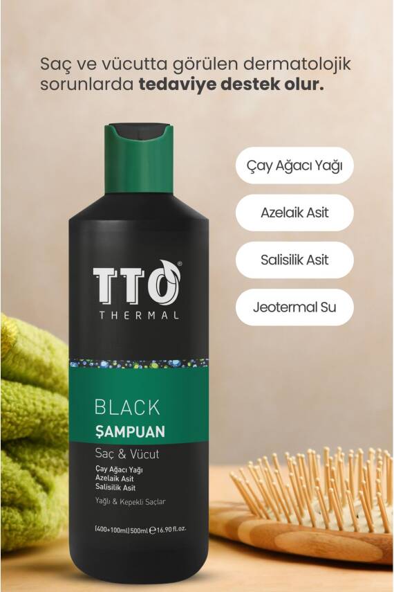 Tto Saç Ve Vücut Şampuanı Black 500ml - 2