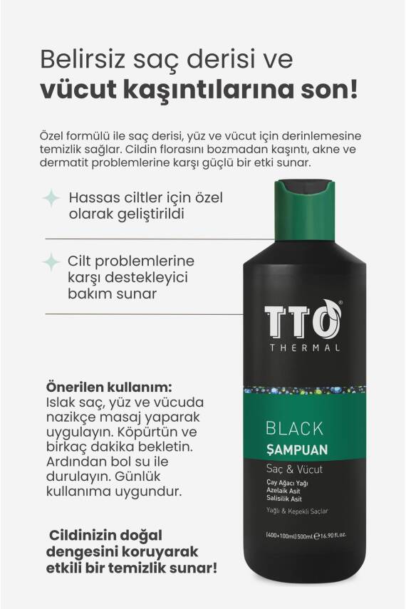 Tto Saç Ve Vücut Şampuanı Black 500ml - 4