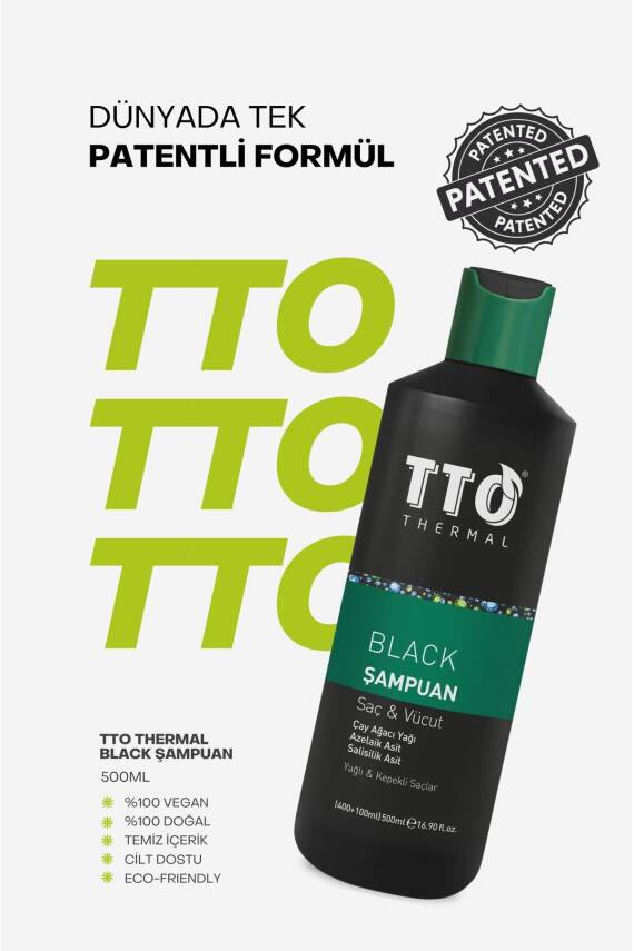 Tto Saç Ve Vücut Şampuanı Black 500ml - 5