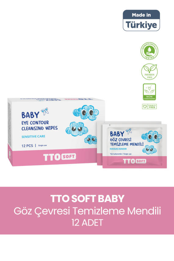 Tto Soft Baby Bebek Göz Çevresi Temizleme Mendili 12'li - 1