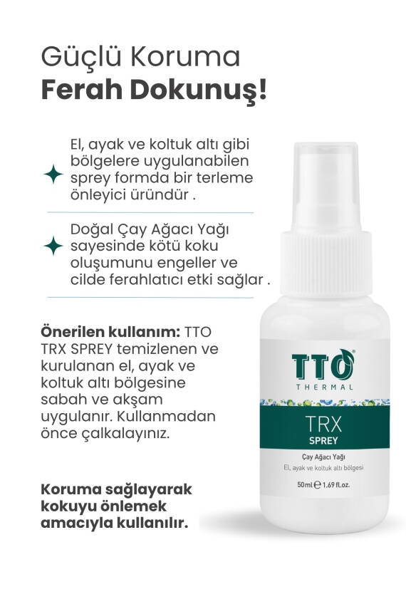 Tto Trx El,ayak, Koltuk Altı Terleme Önleyici Sprey 50 ml (çay Ağacı Yağı / Tea Tree Oil ) - 4