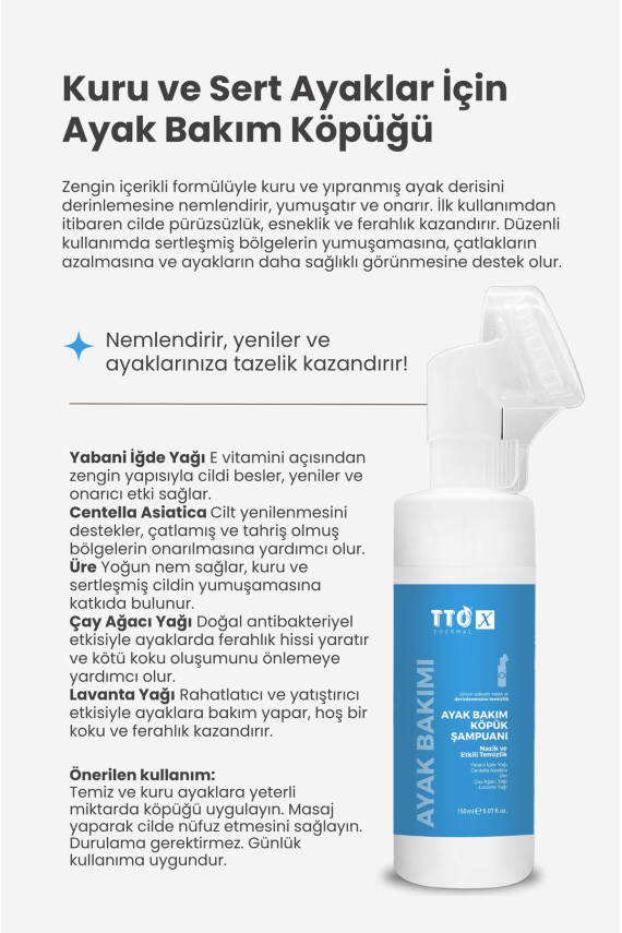 Tto X Aplikatörlü Köpük Ayak Bakım Şampuanı 150ml - 4