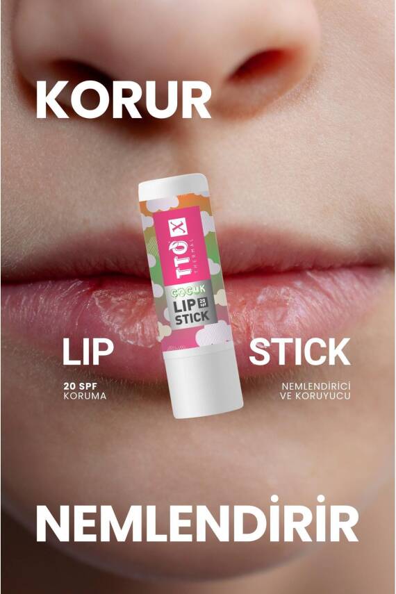 Tto X Çilek Aromalı Çocuk Lip Stick 20 SPF Korumalı - 4